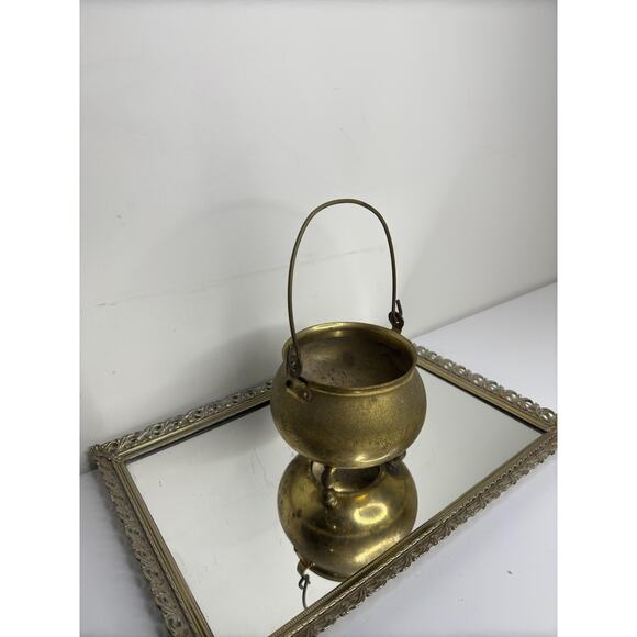 Vintage cauldron in bronze, bronze cauldron, vintage cauldron, Witches cauldron, - Picture 10 of 10